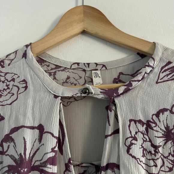 Free People Tree Swing Long Sleeve Tunic Dress Purple Gray Size Small Pockets - Picture 4 of 8